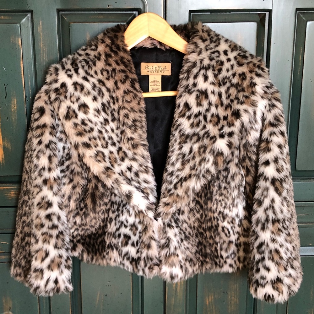 Peck & Peck Weekend Faux Fur Cropped Jacket